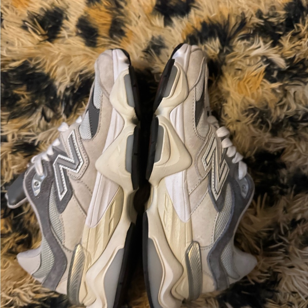 New Balance Cream and Gray Athletic Shoes